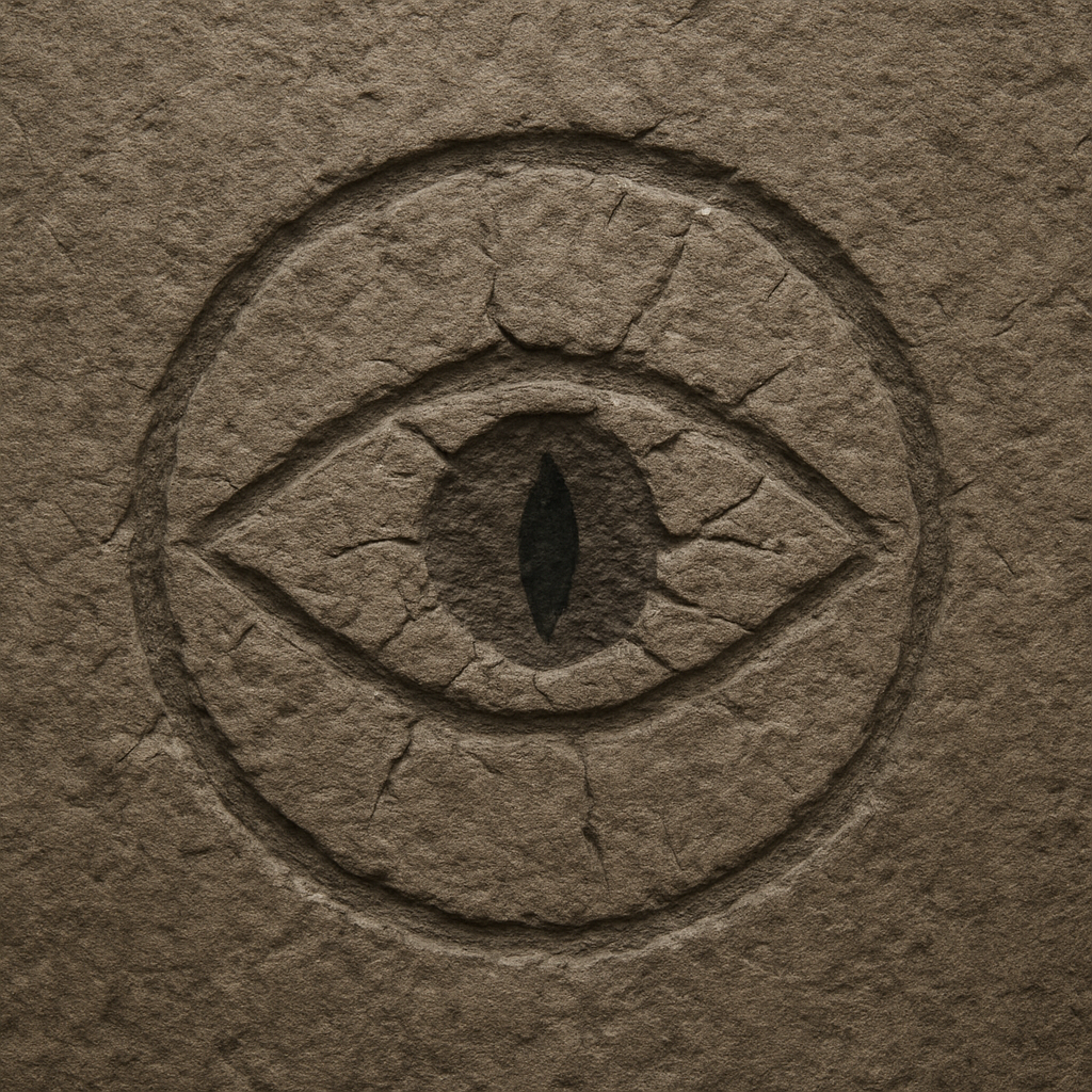 The Eye sigil carved in stone